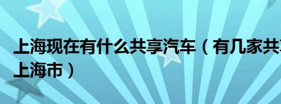 上海现在有什么共享汽车（有几家共享汽车在上海市）