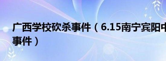 广西学校砍杀事件（6.15南宁宾阳中学砍人事件）