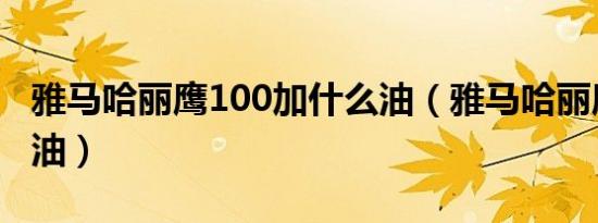 雅马哈丽鹰100加什么油（雅马哈丽鹰加什么油）