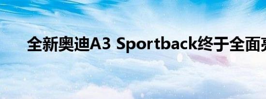 全新奥迪A3 Sportback终于全面亮相