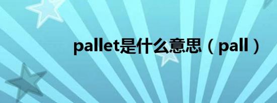 pallet是什么意思（pall）