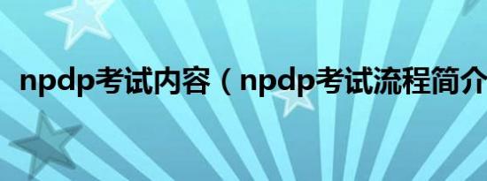 npdp考试内容（npdp考试流程简介介绍）