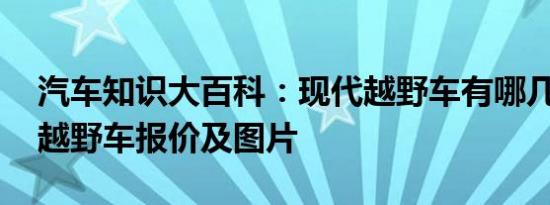 汽车知识大百科：现代越野车有哪几款 现代越野车报价及图片