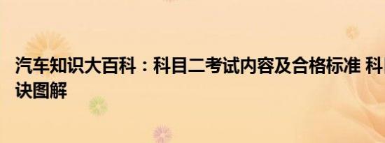 汽车知识大百科：科目二考试内容及合格标准 科目二技巧口诀图解