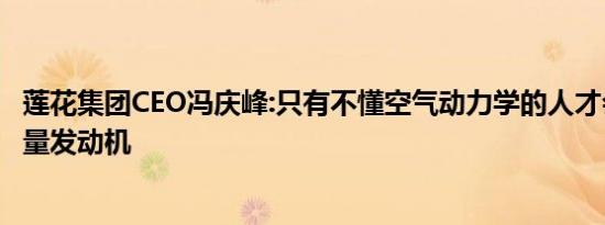 莲花集团CEO冯庆峰:只有不懂空气动力学的人才会错过大排量发动机