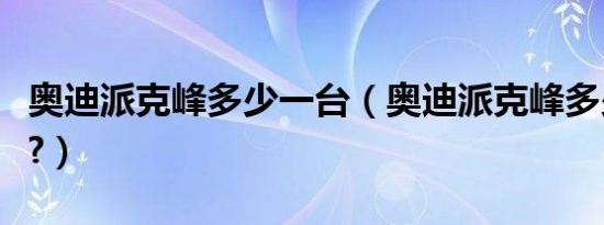 奥迪派克峰多少一台（奥迪派克峰多少钱售价?）