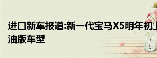 进口新车报道:新一代宝马X5明年初上市 增柴油版车型