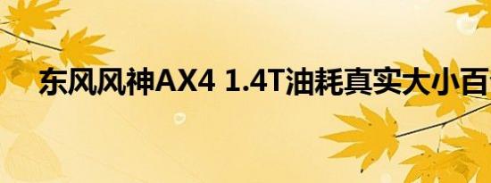 东风风神AX4 1.4T油耗真实大小百公里