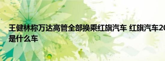 王健林称万达高管全部换乘红旗汽车 红旗汽车2021最新款是什么车