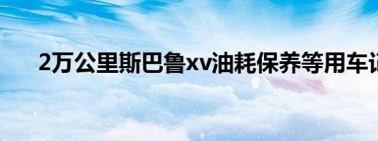 2万公里斯巴鲁xv油耗保养等用车记录