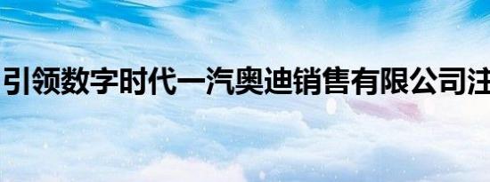 引领数字时代一汽奥迪销售有限公司注册成立