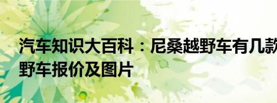 汽车知识大百科：尼桑越野车有几款 日产越野车报价及图片