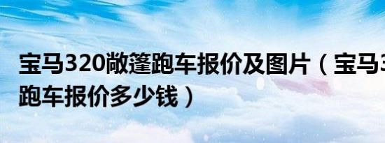 宝马320敞篷跑车报价及图片（宝马330i敞篷跑车报价多少钱）