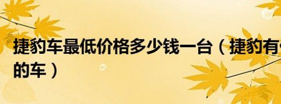 捷豹车最低价格多少钱一台（捷豹有什么型号的车）