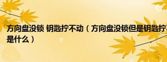 方向盘没锁 钥匙拧不动（方向盘没锁但是钥匙拧不动的原因是什么）