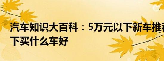 汽车知识大百科：5万元以下新车推荐 5万以下买什么车好