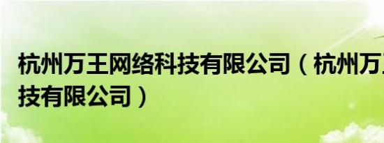 杭州万王网络科技有限公司（杭州万王网络科技有限公司）