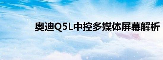 奥迪Q5L中控多媒体屏幕解析