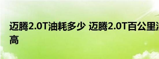 迈腾2.0T油耗多少 迈腾2.0T百公里油耗高不高