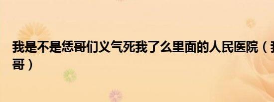 我是不是恁哥们义气死我了么里面的人民医院（我是不是恁哥）