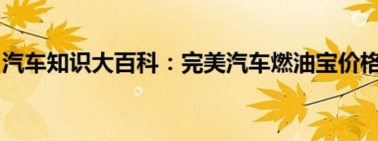 汽车知识大百科：完美汽车燃油宝价格多少钱