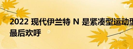 2022 现代伊兰特 N 是紧凑型运动型轿车的最后欢呼