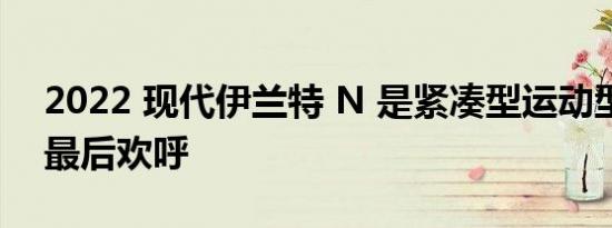 2022 现代伊兰特 N 是紧凑型运动型轿车的最后欢呼