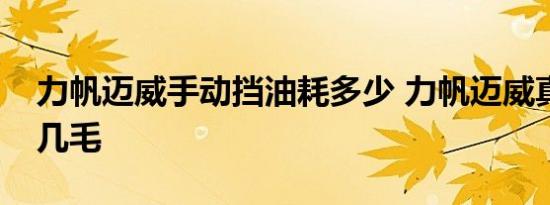 力帆迈威手动挡油耗多少 力帆迈威真实油耗几毛