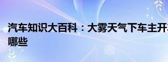 汽车知识大百科：大雾天气下车主开车该注意哪些 