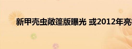 新甲壳虫敞篷版曝光 或2012年亮相 