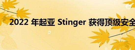 2022 年起亚 Stinger 获得顶级安全选择