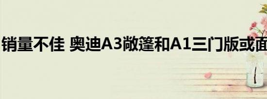 销量不佳 奥迪A3敞篷和A1三门版或面临停产