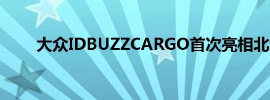 大众IDBUZZCARGO首次亮相北美