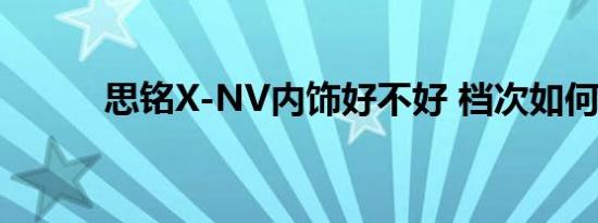 思铭X-NV内饰好不好 档次如何 