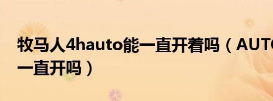 牧马人4hauto能一直开着吗（AUTO灯光能一直开吗）