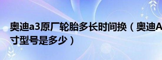 奥迪a3原厂轮胎多长时间换（奥迪A3轮胎尺寸型号是多少）