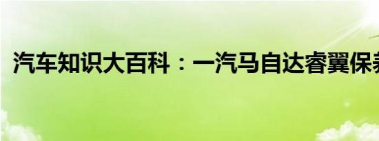 汽车知识大百科：一汽马自达睿翼保养手册