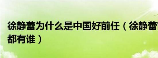 徐静蕾为什么是中国好前任（徐静蕾前任男友都有谁）