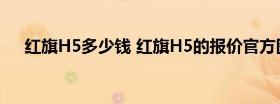 红旗H5多少钱 红旗H5的报价官方图片