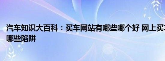 汽车知识大百科：买车网站有哪些哪个好 网上买车靠谱吗有哪些陷阱