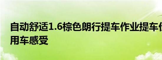 自动舒适1.6棕色朗行提车作业提车价格选车用车感受