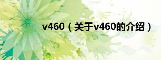 v460（关于v460的介绍）