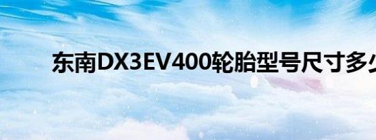 东南DX3EV400轮胎型号尺寸多少 