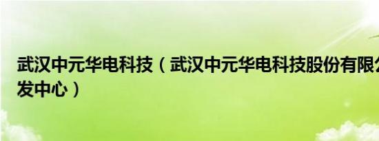 武汉中元华电科技（武汉中元华电科技股份有限公司研究开发中心）