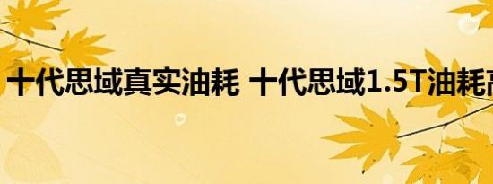 十代思域真实油耗 十代思域1.5T油耗高不高 