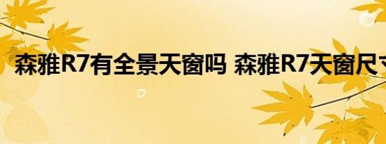 森雅R7有全景天窗吗 森雅R7天窗尺寸大小