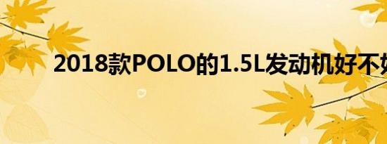 2018款POLO的1.5L发动机好不好 