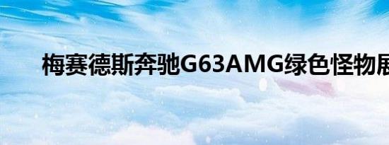 梅赛德斯奔驰G63AMG绿色怪物展示