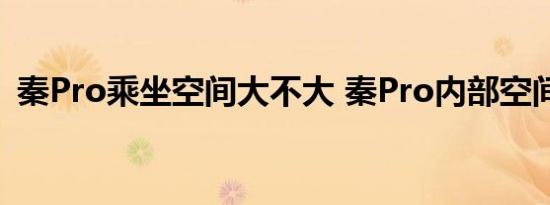 秦Pro乘坐空间大不大 秦Pro内部空间如何 