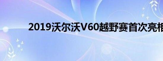 2019沃尔沃V60越野赛首次亮相